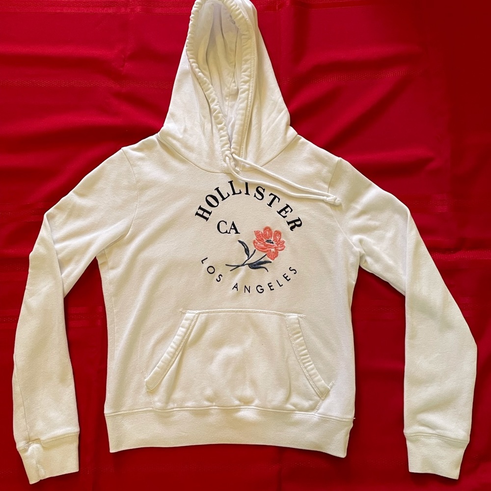 Small Hollister white hoodie